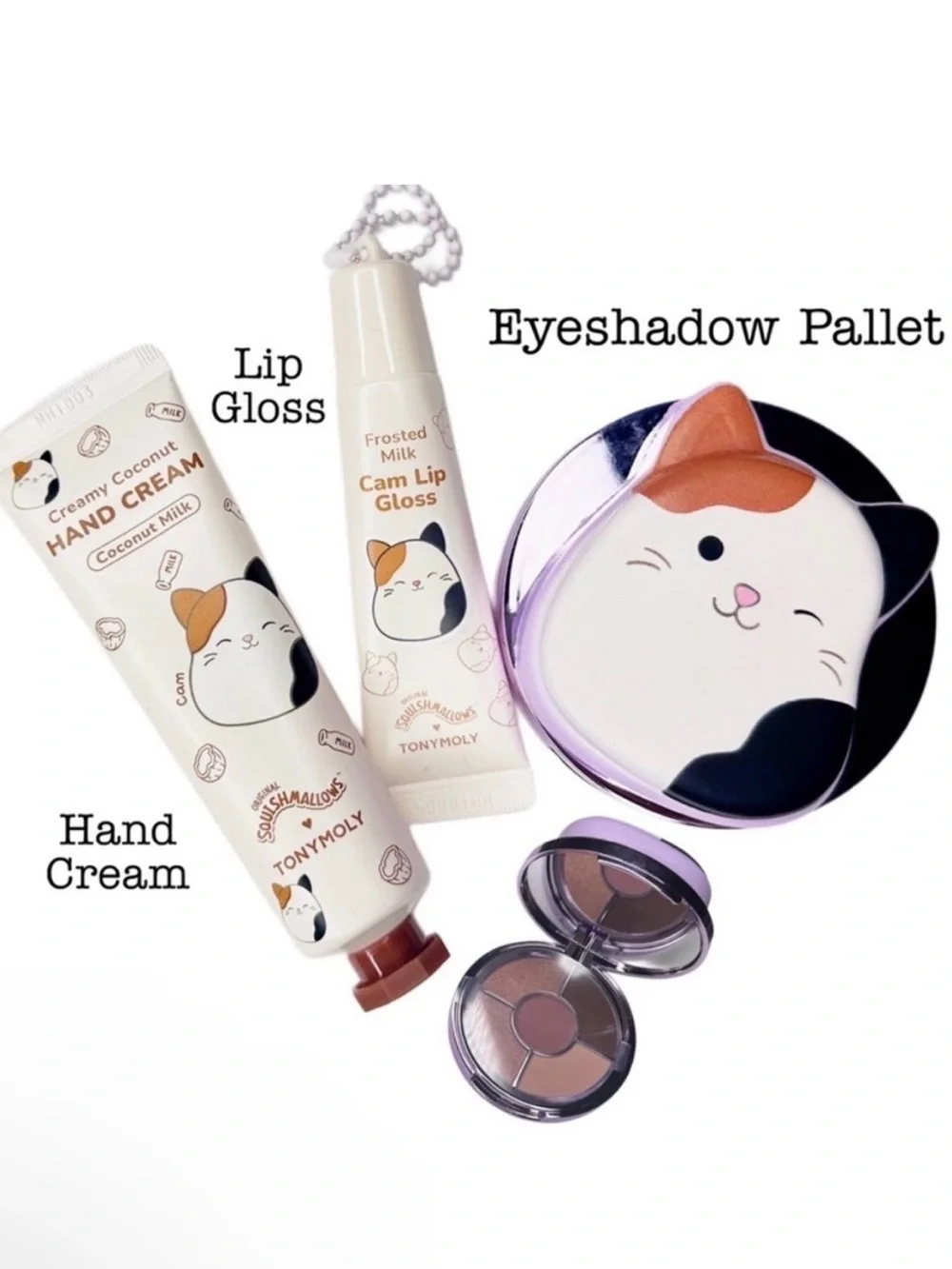Squishmallows Cam the Cat Cosmetic Set — Cream & Pink Accents